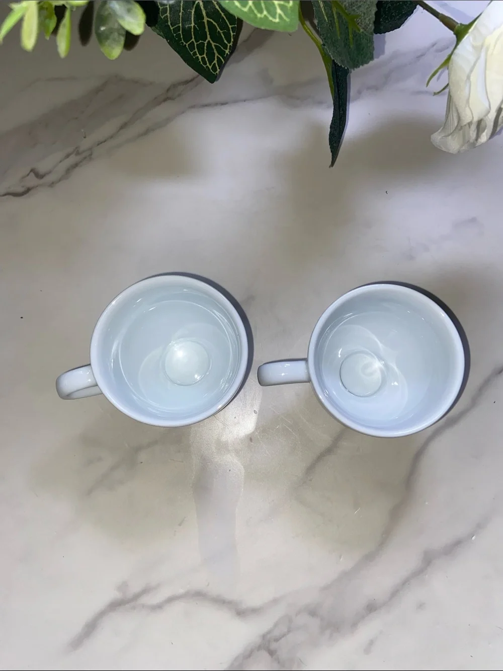 Vintage Set Of 2 Crate & Barrel White Espresso Demitasse Cup Mug 4 oz 3” Tall